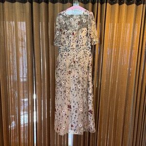 Floral Embroidered Dress By Rickie Freeman Teri Jon